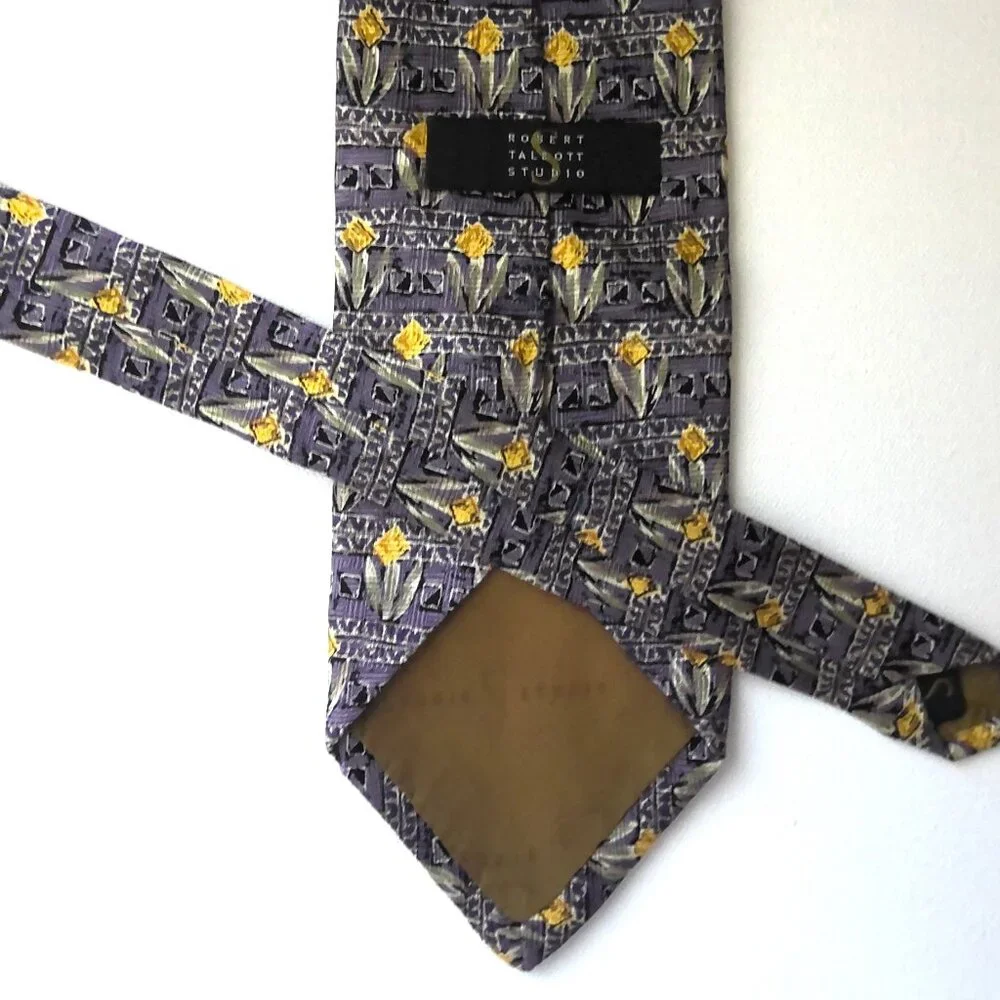 Vintage Robert Talbott Studio Men's Imported Silk Tie Floral Long Retro EUC